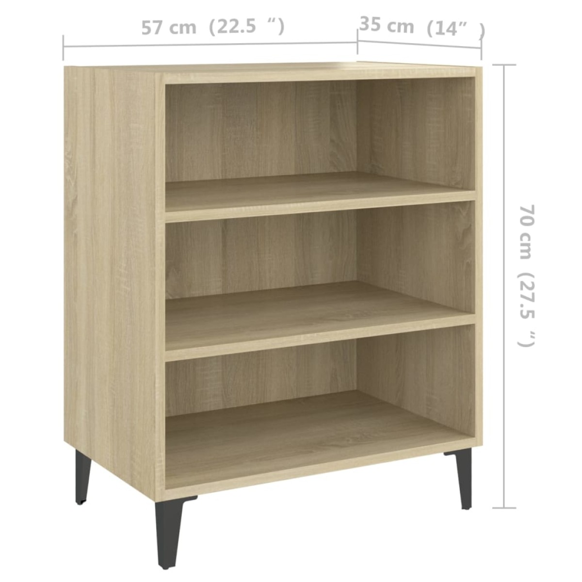 vidaXL Ραφιέρα Sonoma Δρυς 57 x 35 x 70 εκ. από Μοριοσανίδα