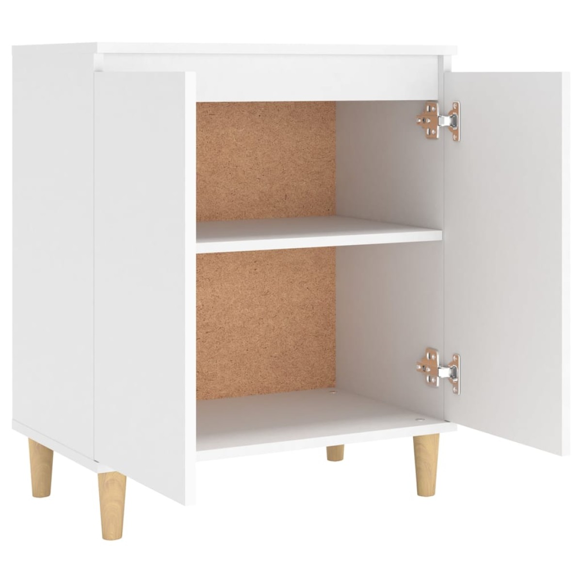 vidaXL Μπουφές Λευκός 60 x 35 x 70 εκ. από Μοριοσανίδα με Ξύλινα Πόδια
