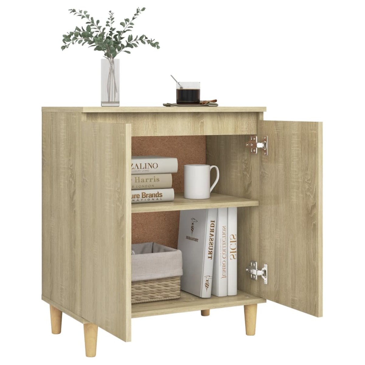 vidaXL Μπουφές Sonoma Δρυς 60x35x70εκ. από Μοριοσανίδα με Ξύλινα Πόδια