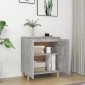 vidaXL Ντουλάπι Γκρι Σκυρ. 60x35x70 εκ. Μασίφ Ξύλινα Πόδια Μοριοσανίδα