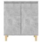 vidaXL Ντουλάπι Γκρι Σκυρ. 60x35x70 εκ. Μασίφ Ξύλινα Πόδια Μοριοσανίδα