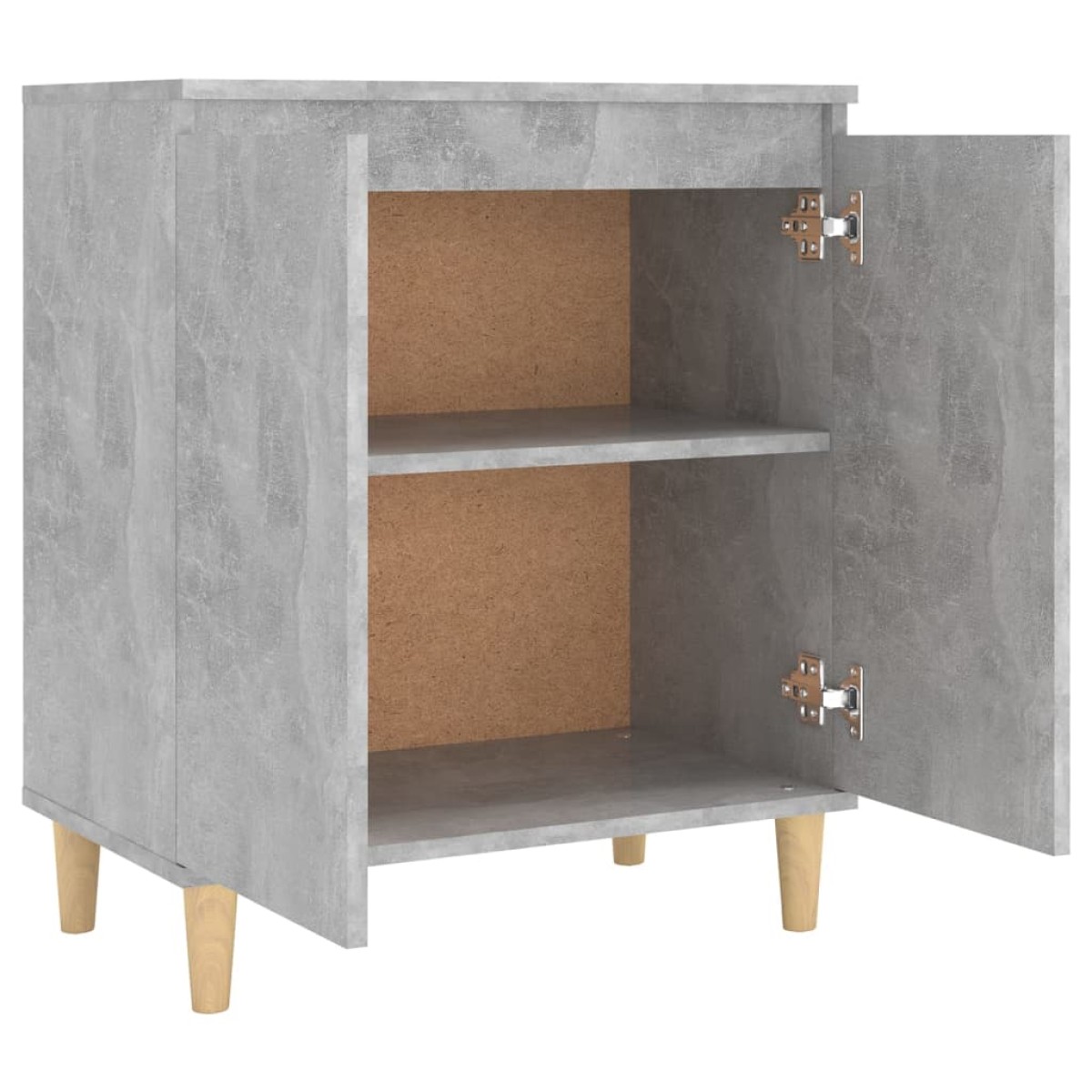 vidaXL Ντουλάπι Γκρι Σκυρ. 60x35x70 εκ. Μασίφ Ξύλινα Πόδια Μοριοσανίδα