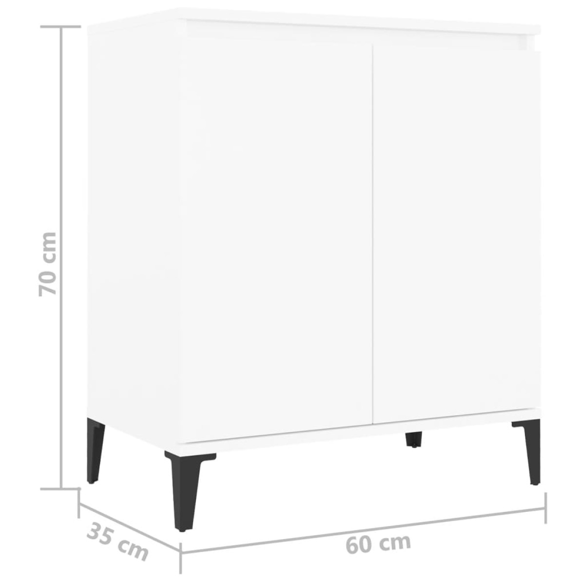 vidaXL Μπουφές Λευκός 60 x 35 x 70 εκ. από Μοριοσανίδα