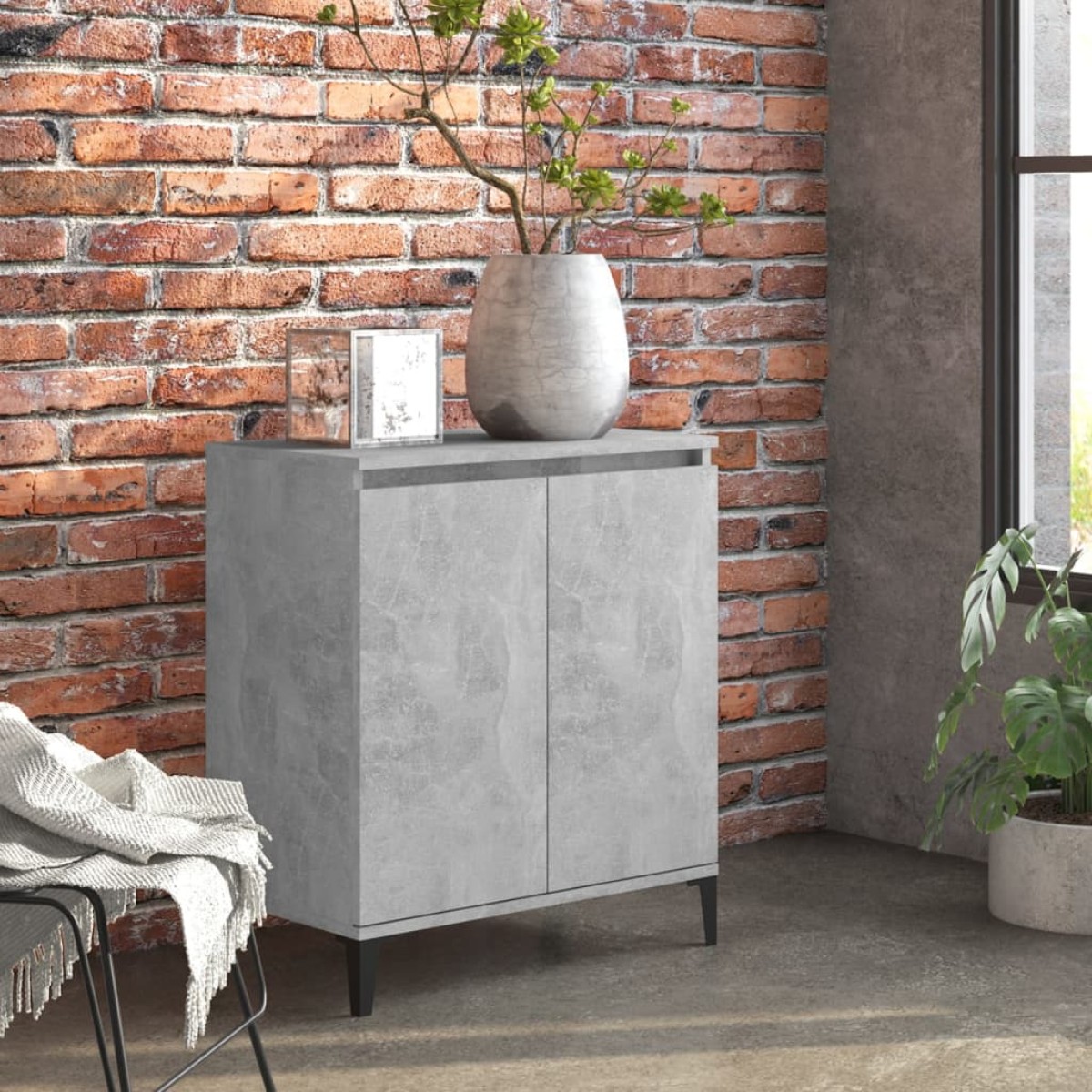 vidaXL Ντουλάπι Γκρι Σκυροδέματος 60 x 35 x 70 εκ. από Μοριοσανίδα