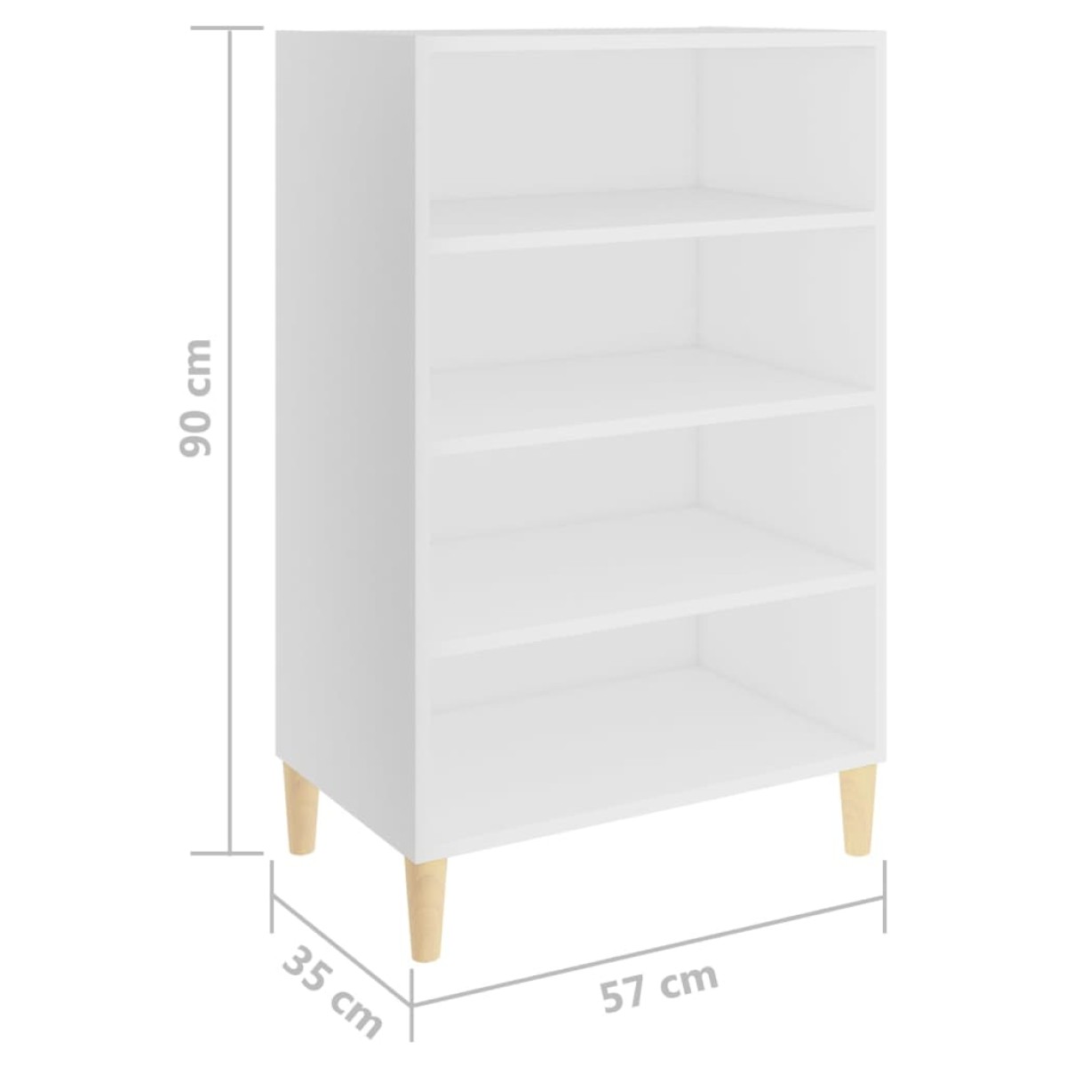 vidaXL Ραφιέρα Λευκή 57 x 35 x 90 εκ. από Μοριοσανίδα