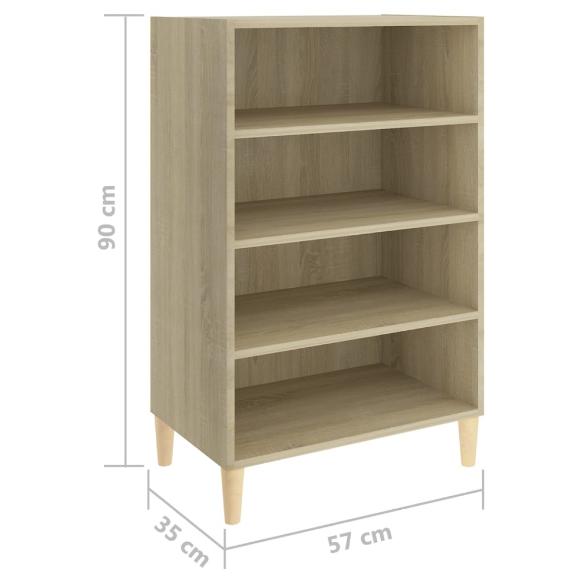 vidaXL Ραφιέρα Sonoma Δρυς 57 x 35 x 90 εκ. από Μοριοσανίδα