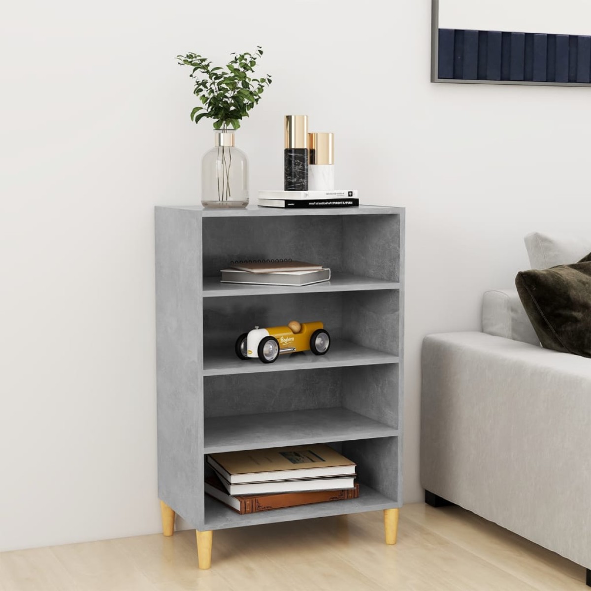 vidaXL Ραφιέρα Γκρι Σκυροδέματος 57 x 35 x 90 εκ. από Μοριοσανίδα
