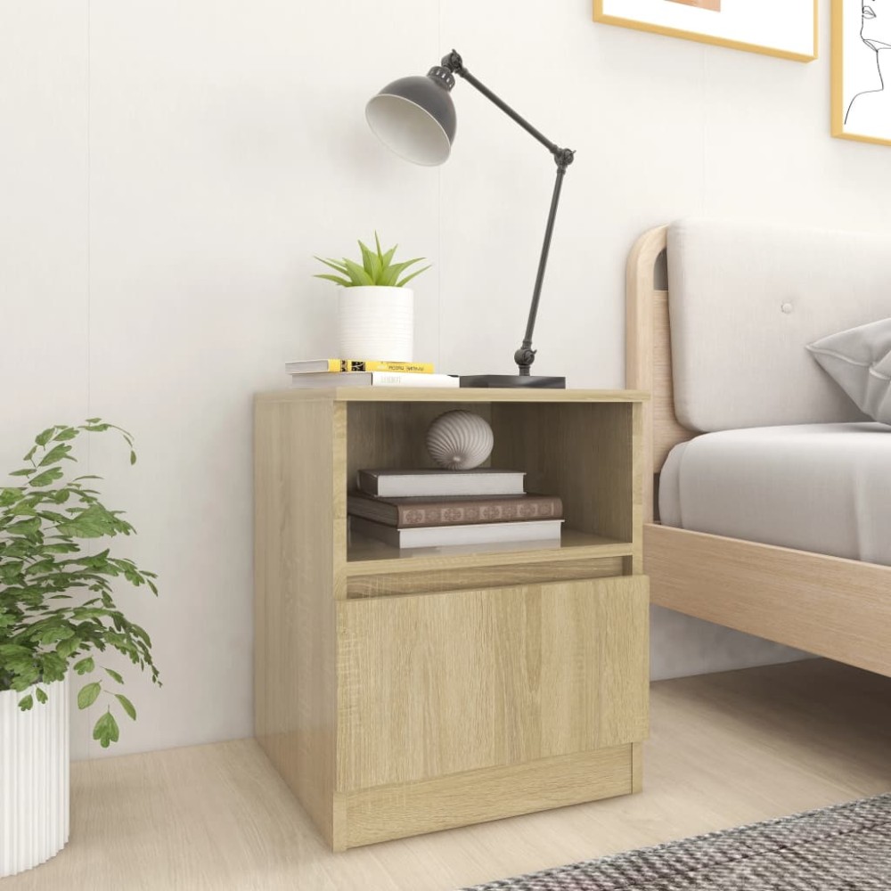 vidaXL Κομοδίνο Sonoma Δρυς 40 x 40 x 50 εκ. από Επεξ. Ξύλο