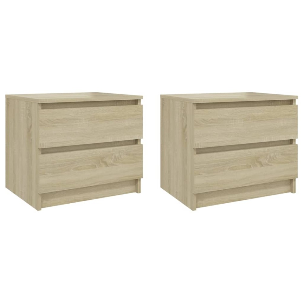 vidaXL Κομοδίνα 2 τεμ. Sonoma Δρυς 50 x 39 x 43,5 εκ. από Επεξ. Ξύλο