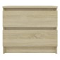 vidaXL Κομοδίνα 2 τεμ. Sonoma Δρυς 50 x 39 x 43,5 εκ. από Μοριοσανίδα