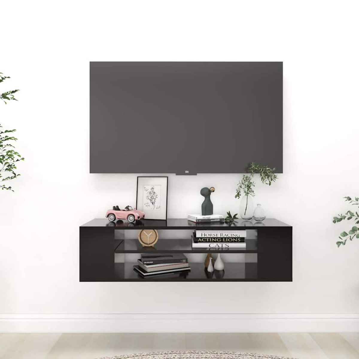 vidaXL Έπιπλο Τηλεόρασης Κρεμαστό Μαύρο 100 x 30 x 26,5 εκ Μοριοσανίδα