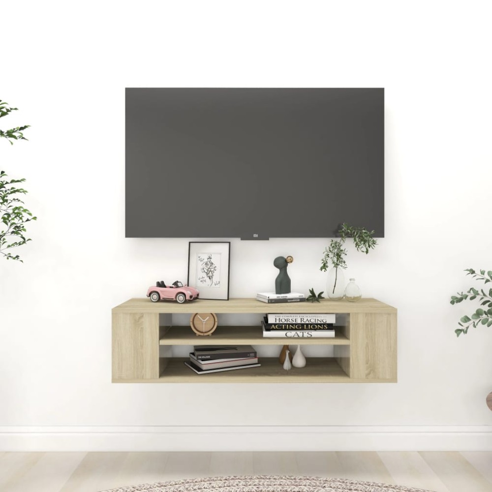 vidaXL Έπιπλο Τηλεόρασης Κρεμ. Sonoma Δρυς 100x30x26,5 εκ. Επεξ. Ξύλο