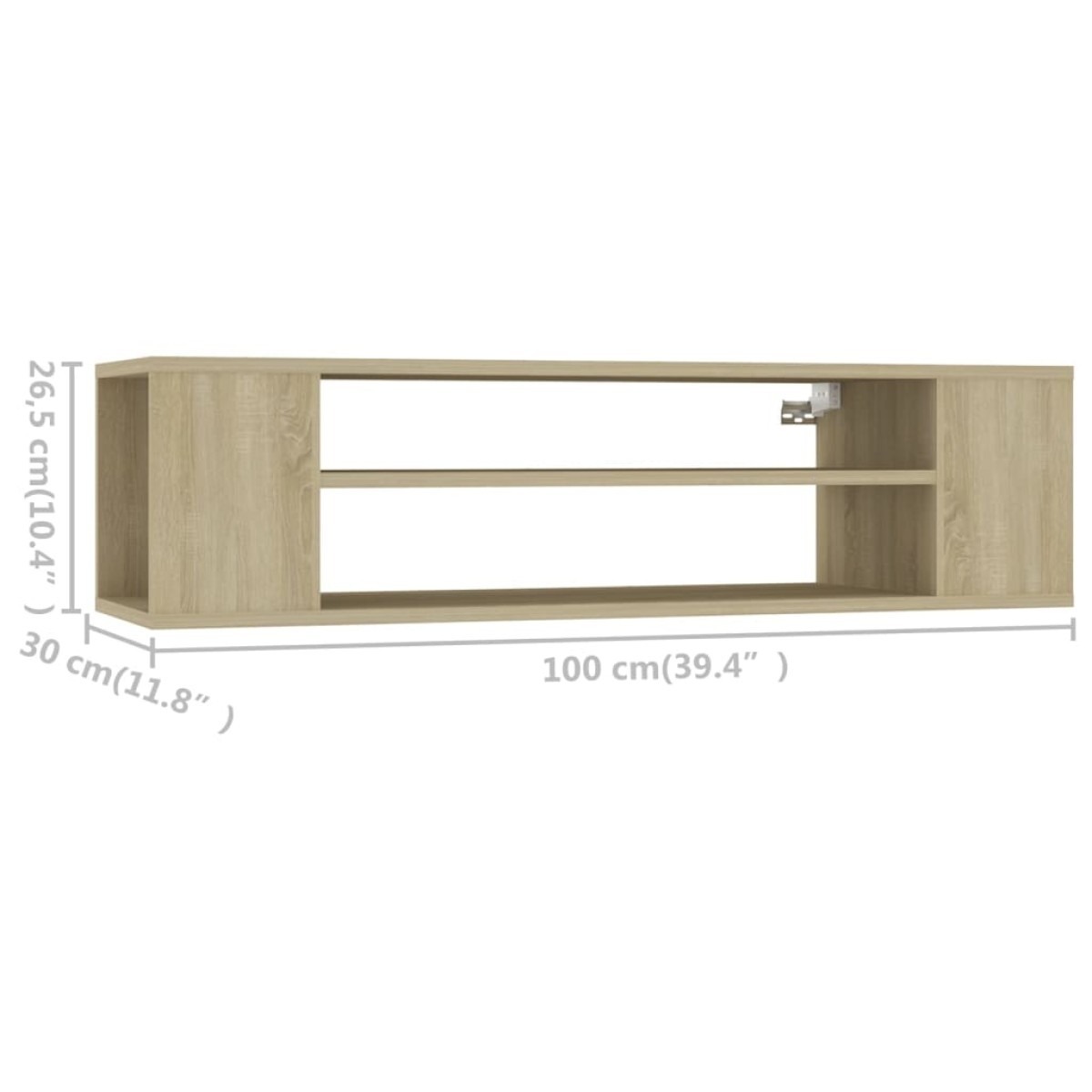 vidaXL Έπιπλο Τηλεόρασης Κρεμ. Sonoma Δρυς 100x30x26,5 εκ. Μοριοσανίδα