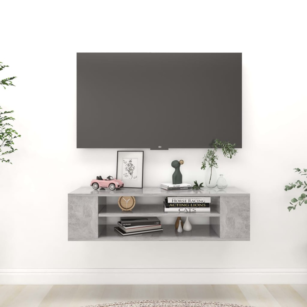 vidaXL Έπιπλο Τηλεόρασης Κρεμ. Γκρι Σκυρ. 100x30x26,5 εκ. Μοριοσανίδα