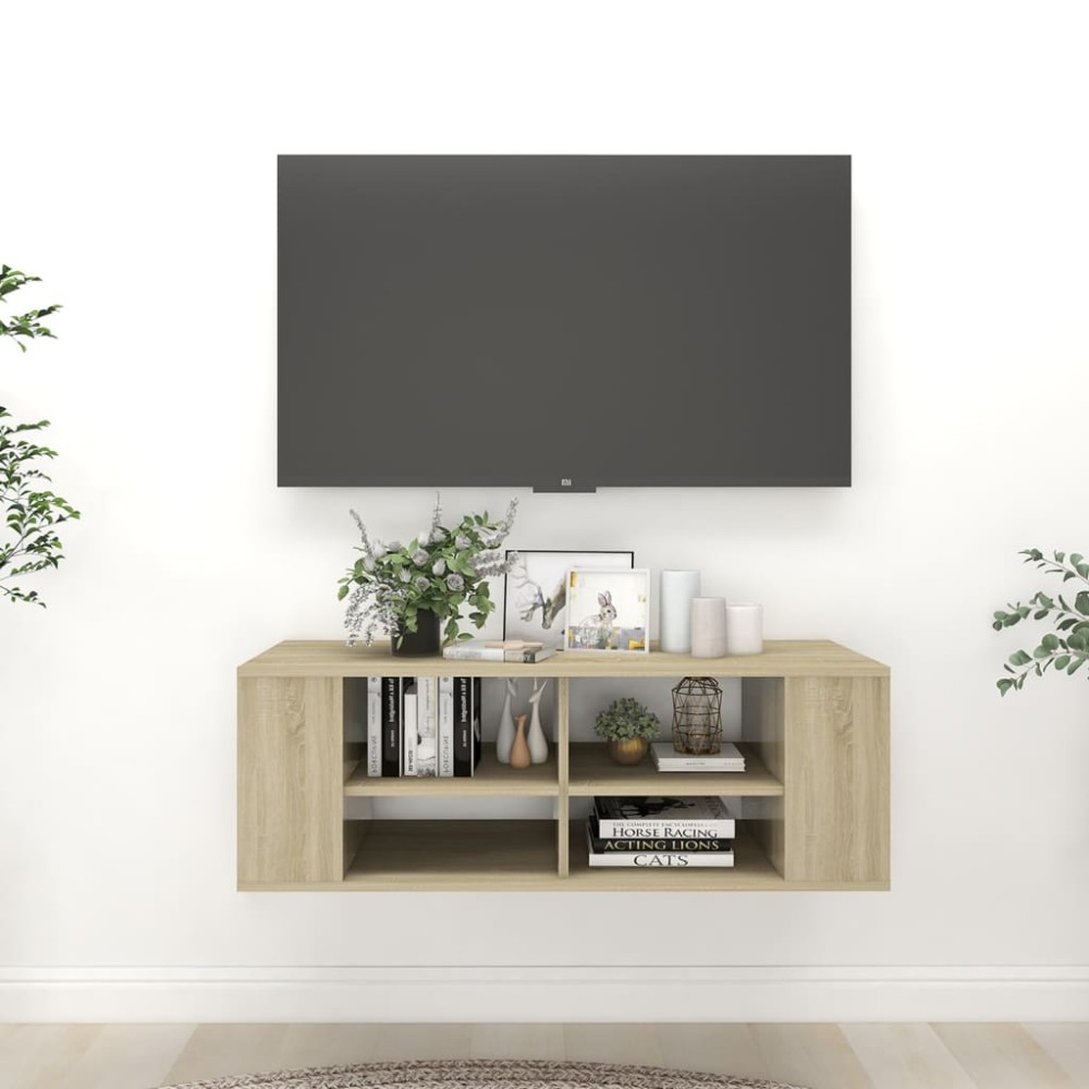 vidaXL Έπιπλο Τηλεόρασης Κρεμαστό Sonoma Δρυς 102x35x35 εκ Επεξ. Ξύλο