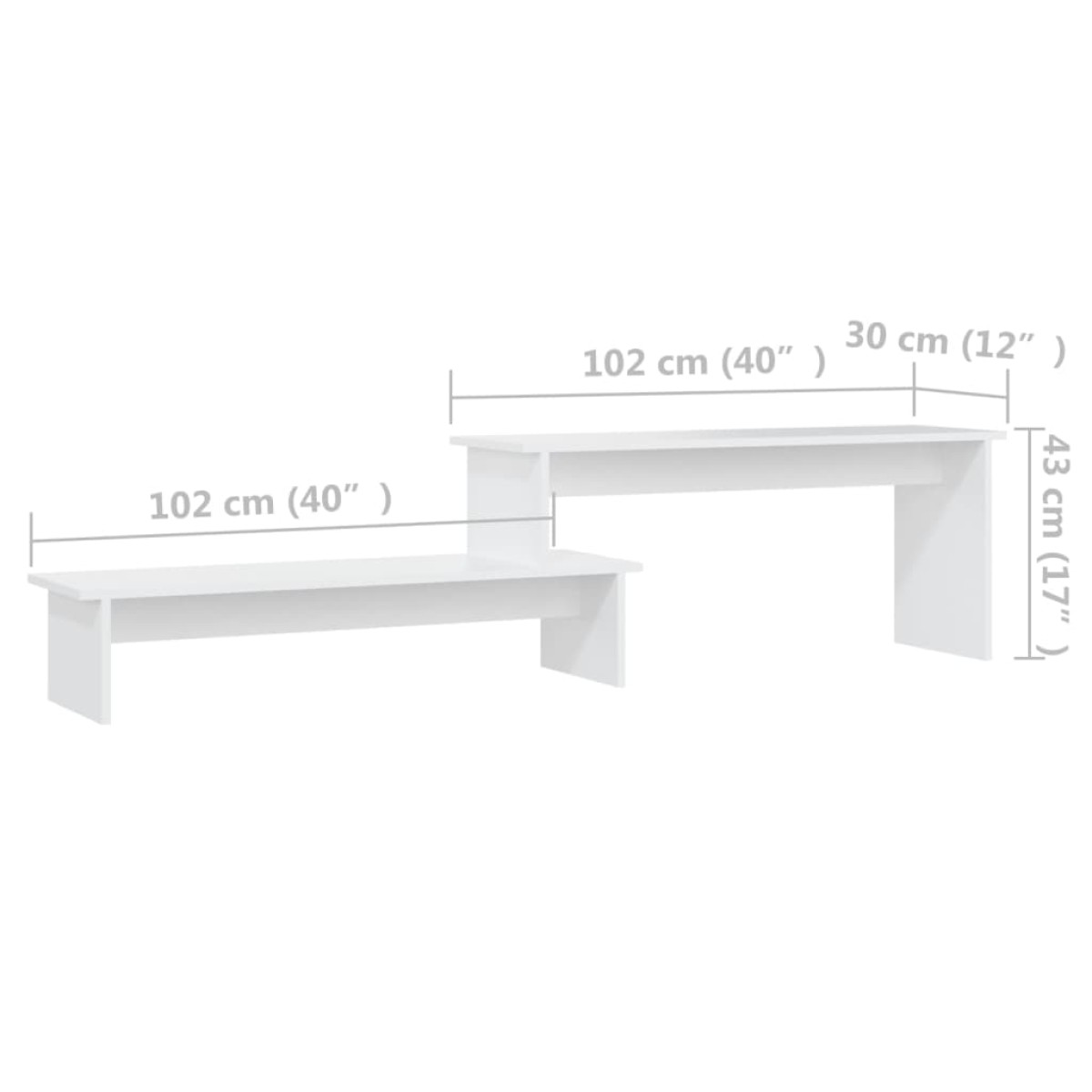 vidaXL Έπιπλο Τηλεόρασης Λευκό 180 x 30 x 43 εκ. από Μοριοσανίδα