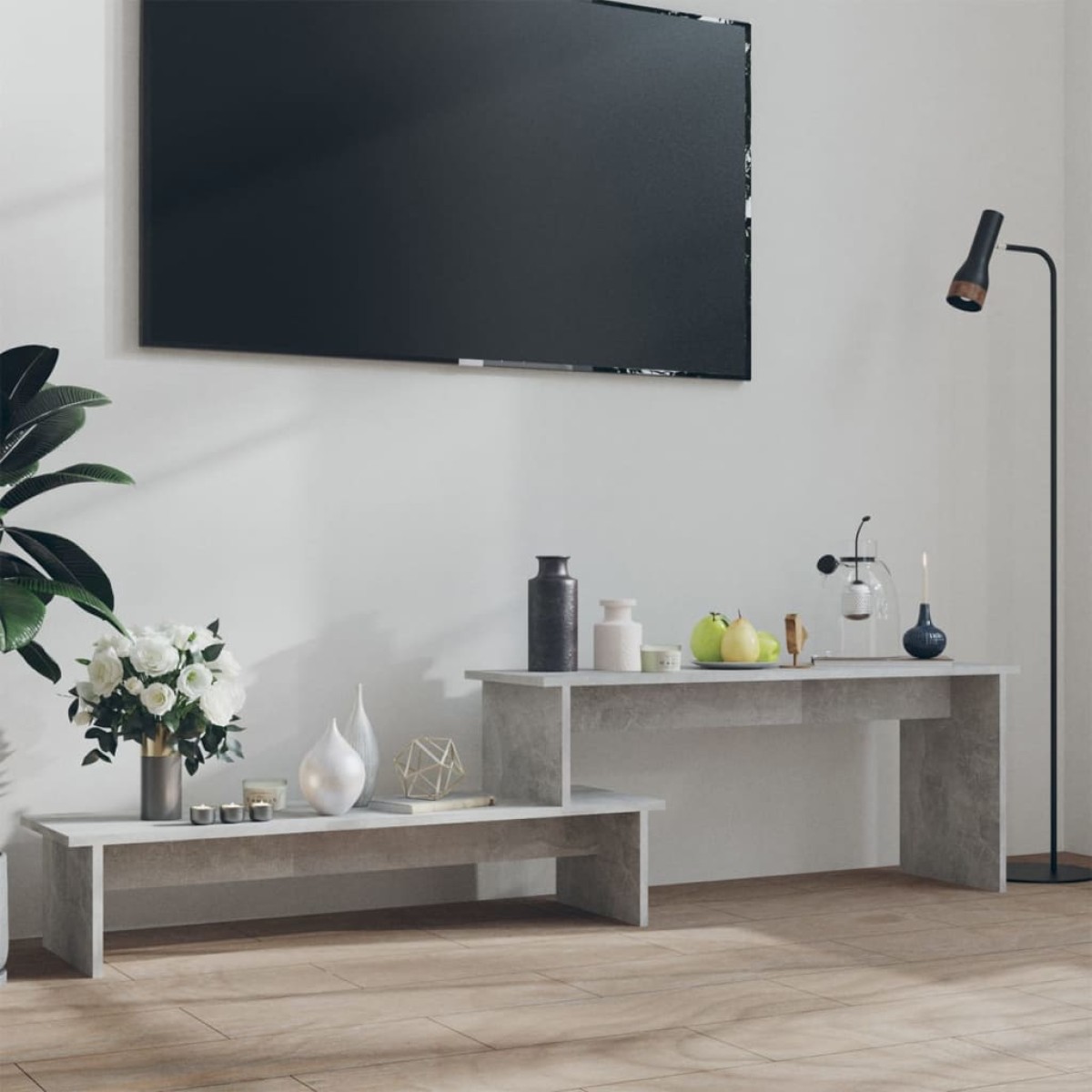 vidaXL Έπιπλο Τηλεόρασης Γκρι Σκυροδέματος 180x30x43 εκ. Μοριοσανίδα