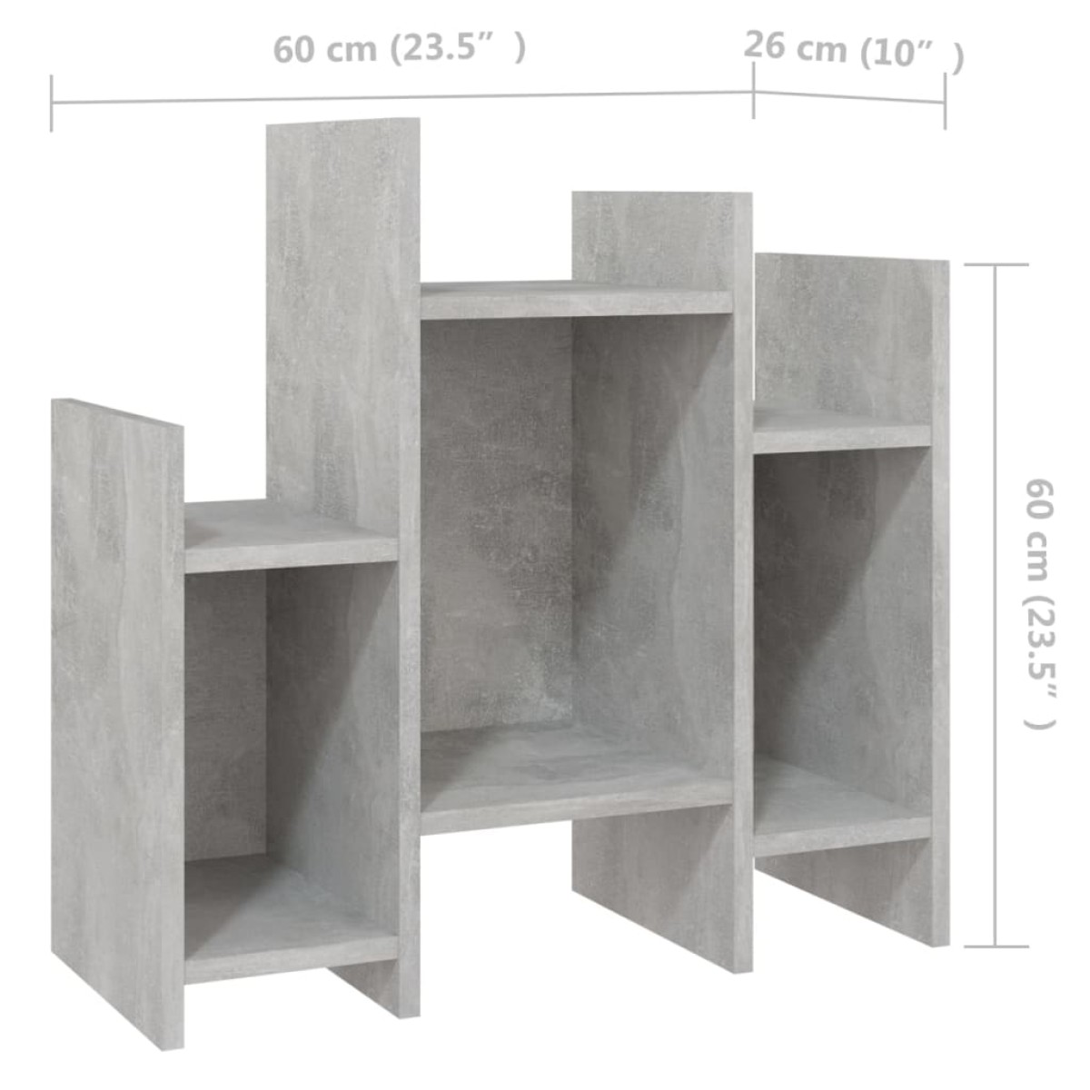 vidaXL Βοηθητικό Ντουλάπι Γκρι Σκυροδέματος 60x26x60 εκ. Μοριοσανίδα