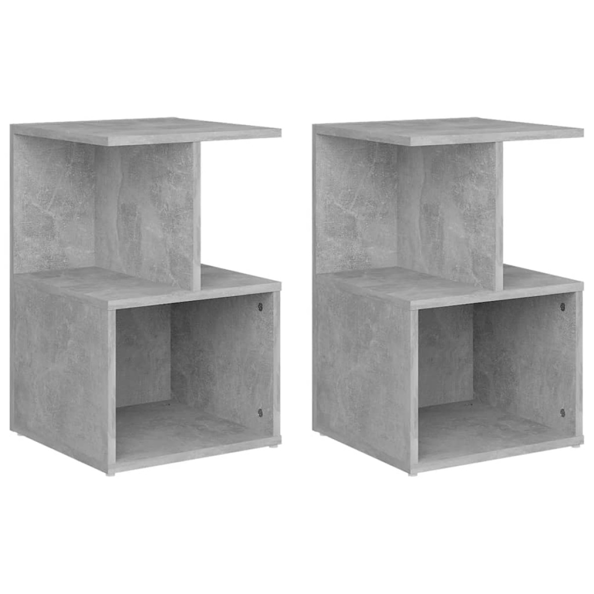 vidaXL Κομοδίνα 2 τεμ. Γκρι Σκυροδέματος 35x35x55 εκ. από Μοριοσανίδα