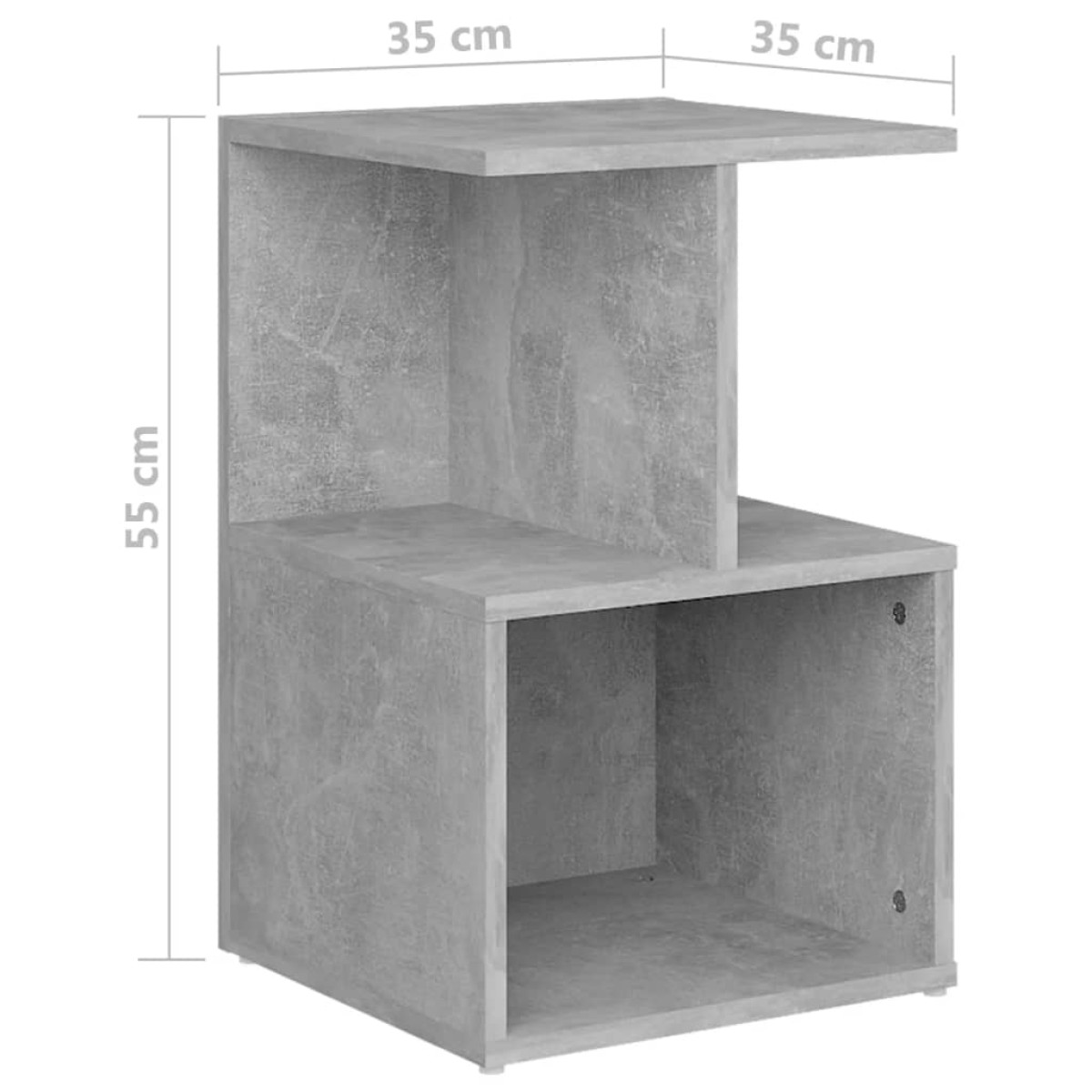 vidaXL Κομοδίνα 2 τεμ. Γκρι Σκυροδέματος 35x35x55 εκ. από Μοριοσανίδα