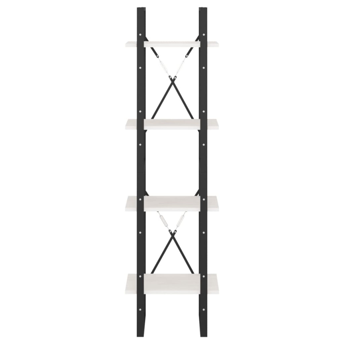 vidaXL Βιβλιοθήκη με 4 Ράφια Λευκή 40x30x140 εκ. από Μασίφ Ξύλο Πεύκου