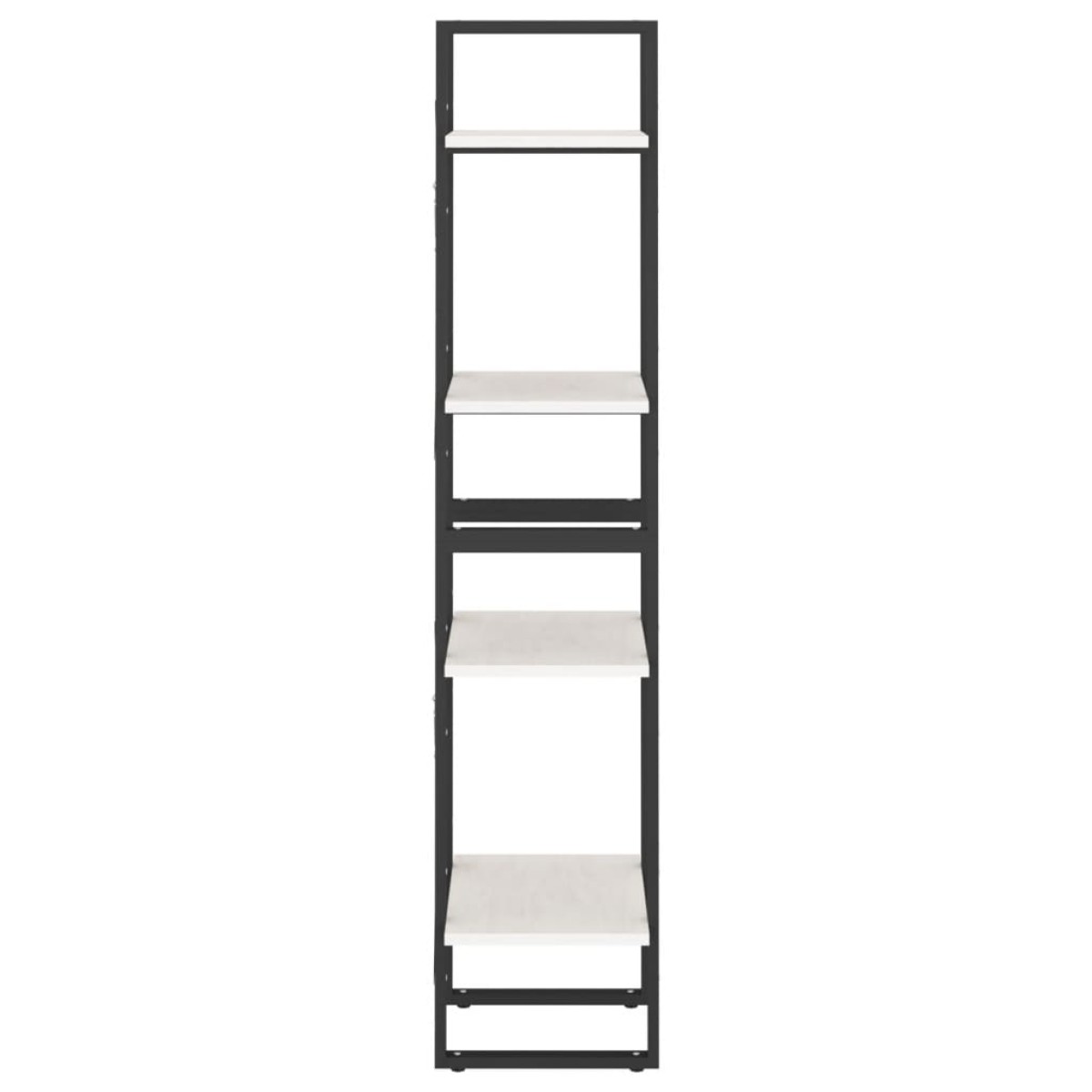vidaXL Βιβλιοθήκη με 4 Ράφια Λευκή 40x30x140 εκ. από Μασίφ Ξύλο Πεύκου