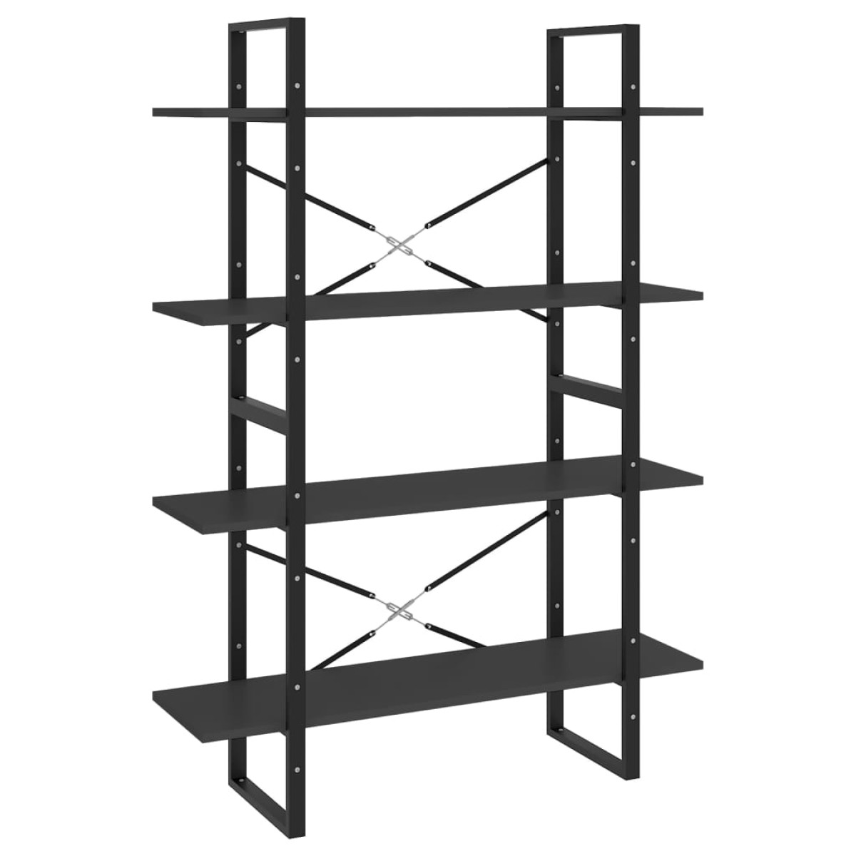 vidaXL Βιβλιοθήκη με 4 Ράφια Γκρι 100 x 30 x 140 εκ. από Μοριοσανίδα