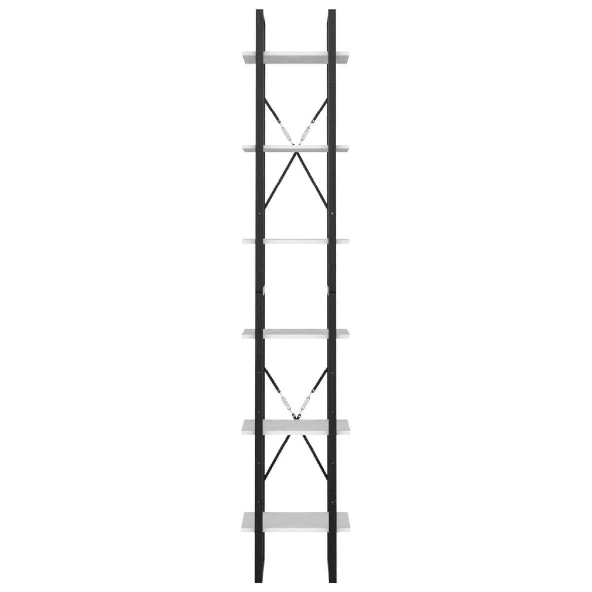 vidaXL Βιβλιοθήκη με 6 Ράφια Λευκή 40 x 30 x 210 εκ. από Μοριοσανίδα