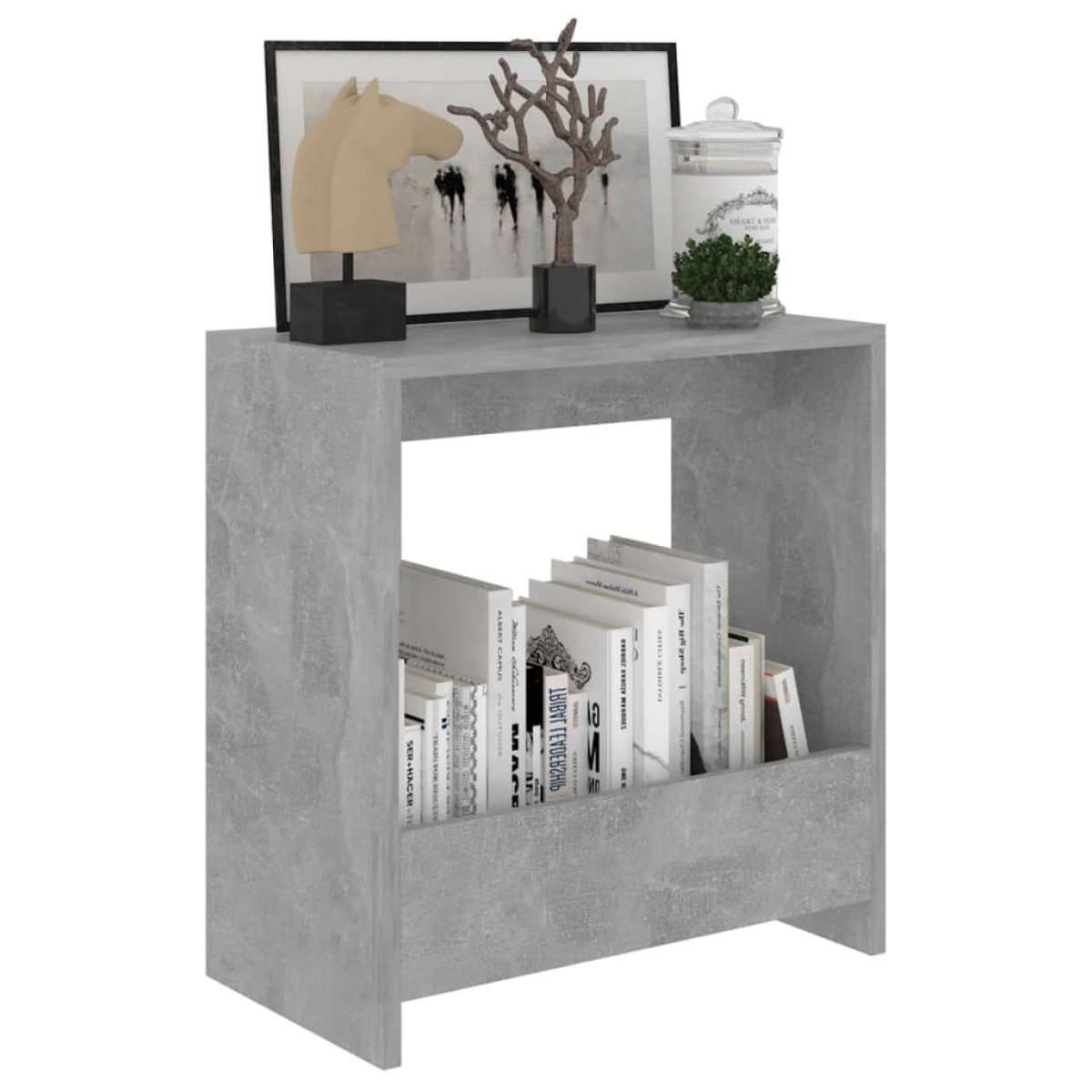 vidaXL Τραπέζι Βοηθητικό Γκρι Σκυροδέματος 50x26x50 εκ. Μοριοσανίδα