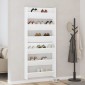 vidaXL Παπουτσοθήκες Τοίχου 2 τεμ. Λευκές 80x18x90 εκ. από Μοριοσανίδα