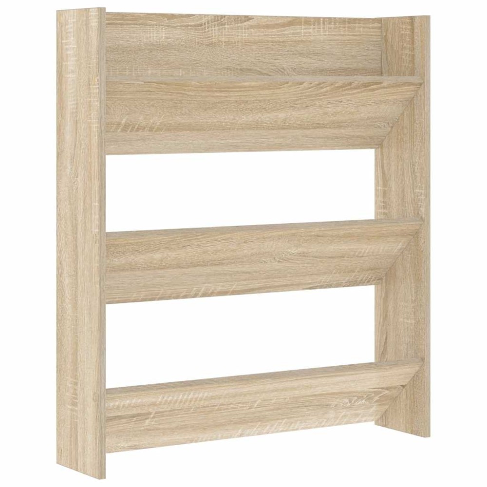 vidaXL Παπουτσοθήκη Τοίχου Sonoma Δρυς 80 x 18 x 90 εκ. Επεξ. Ξύλο