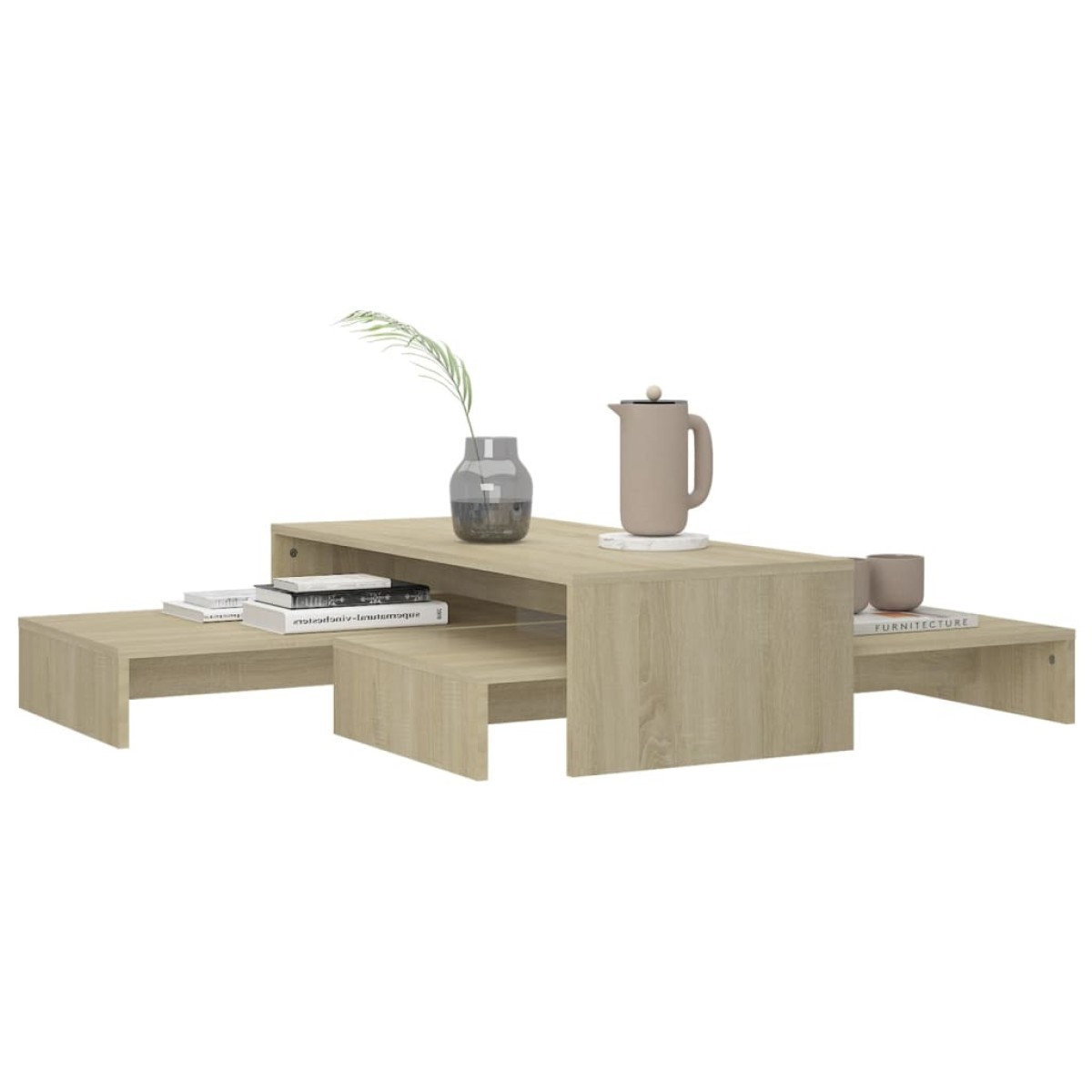 vidaXL Τραπεζάκι Σαλονιού Ζιγκόν Sonoma Δρυς 100x100x26,5 εκ. Μοριοσ.