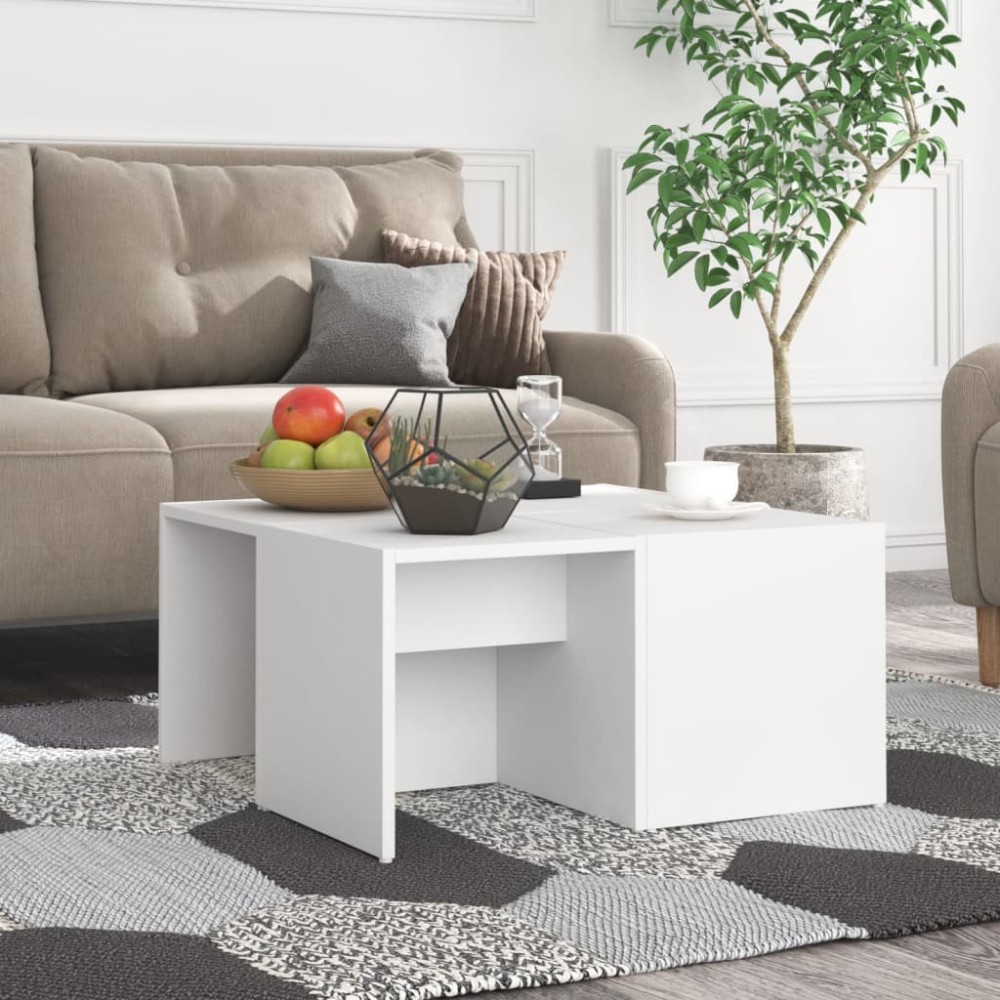 vidaXL Τραπεζάκια Σαλονιού 4 τεμ. Λευκά 33 x 33 x 33 εκ. Επεξ. Ξύλο