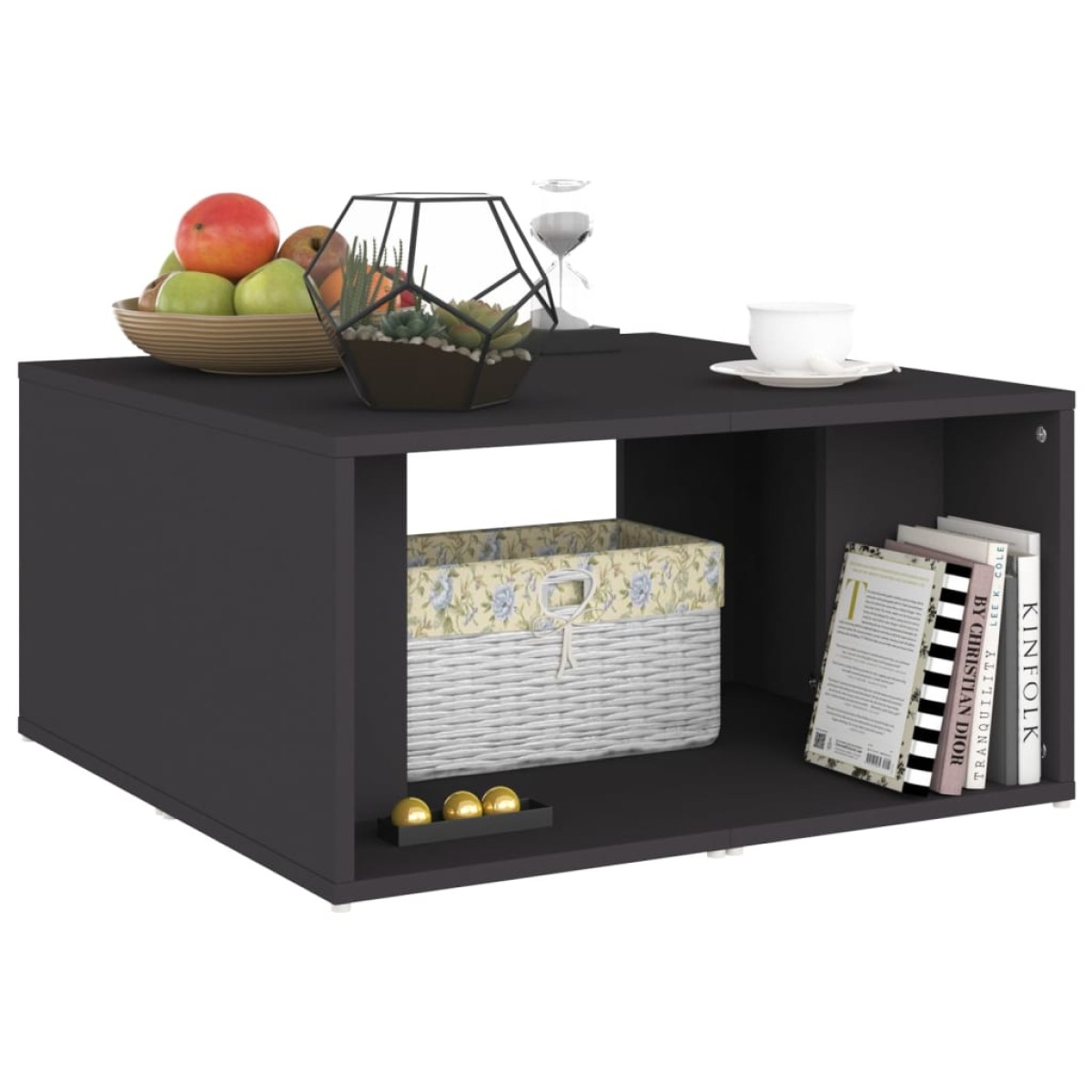 vidaXL Τραπεζάκια Σαλονιού 4 τεμ. Γκρι 33 x 33 x 33 εκ. Μοριοσανίδα
