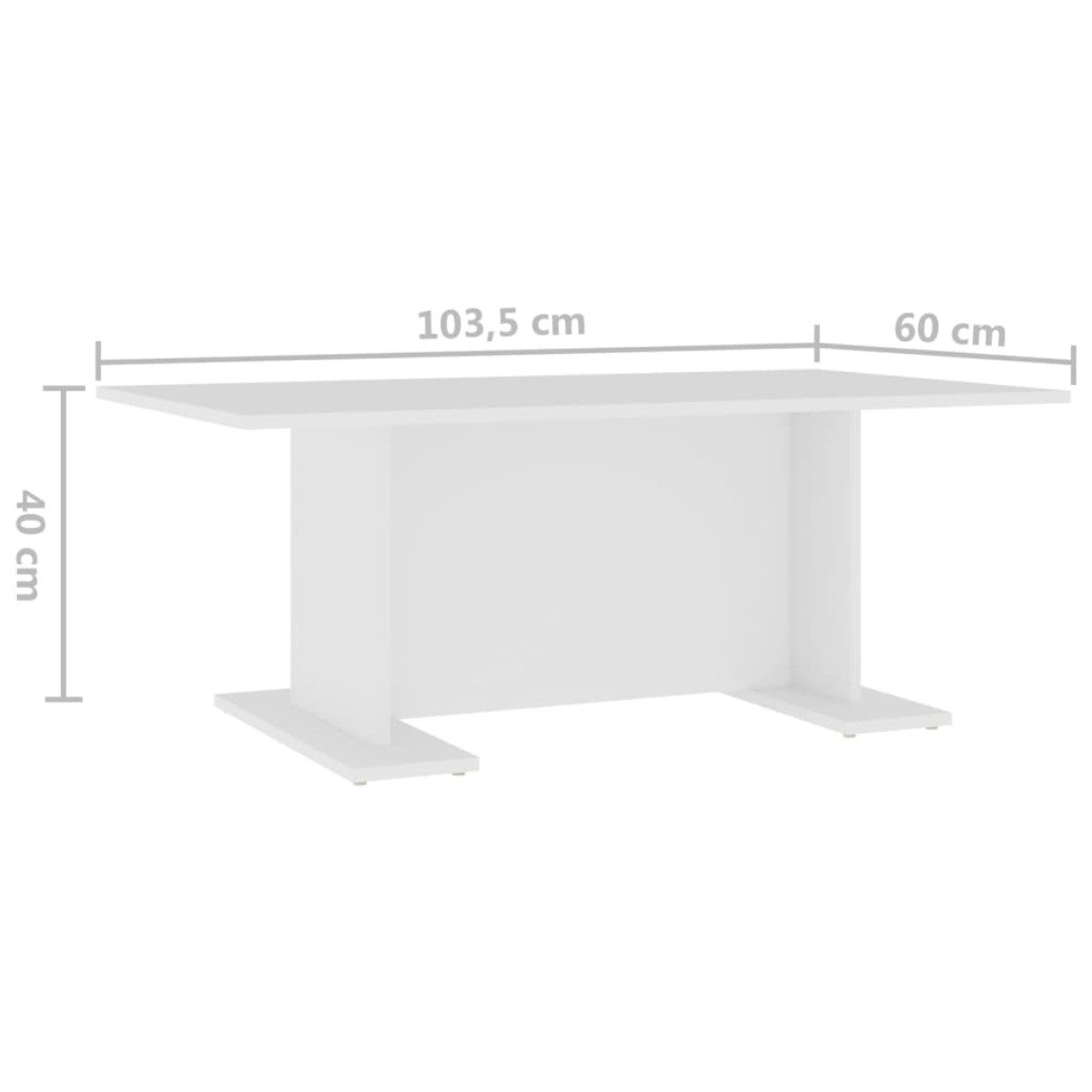 vidaXL Τραπεζάκι Σαλονιού Λευκό 103,5 x 60 x 40 εκ. από Μοριοσανίδα