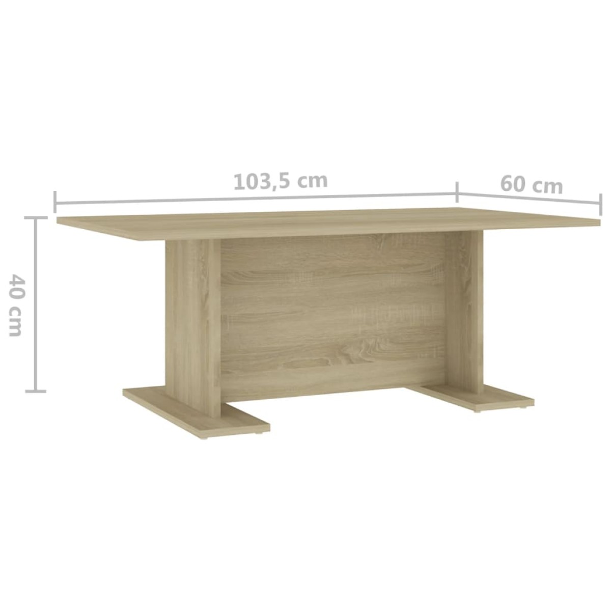 vidaXL Τραπεζάκι Σαλονιού Sonoma Δρυς 103,5 x 60 x 40 εκ. Μοριοσανίδα