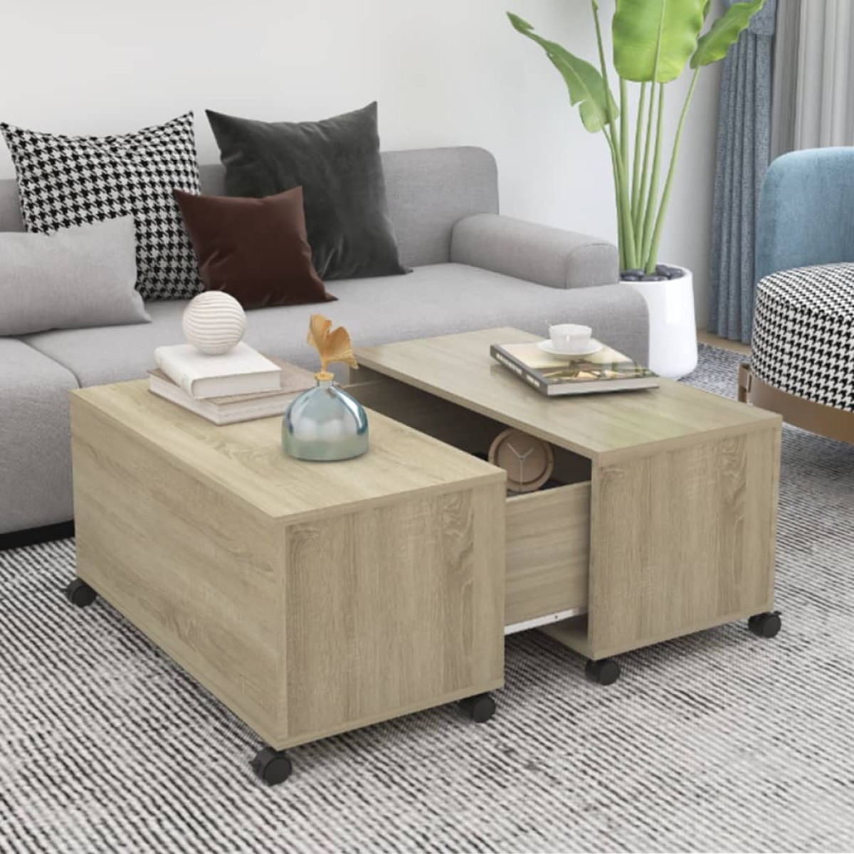 vidaXL Τραπεζάκι Σαλονιού Sonoma Δρυς 75 x 75 x 38 εκ. από Μοριοσανίδα