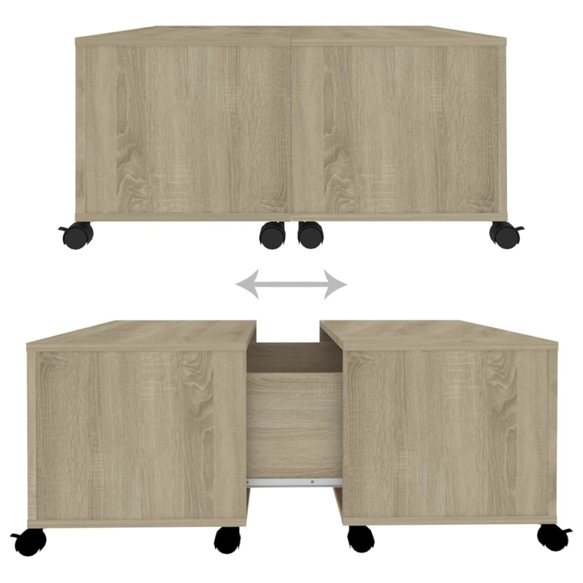 vidaXL Τραπεζάκι Σαλονιού Sonoma Δρυς 75 x 75 x 38 εκ. από Μοριοσανίδα