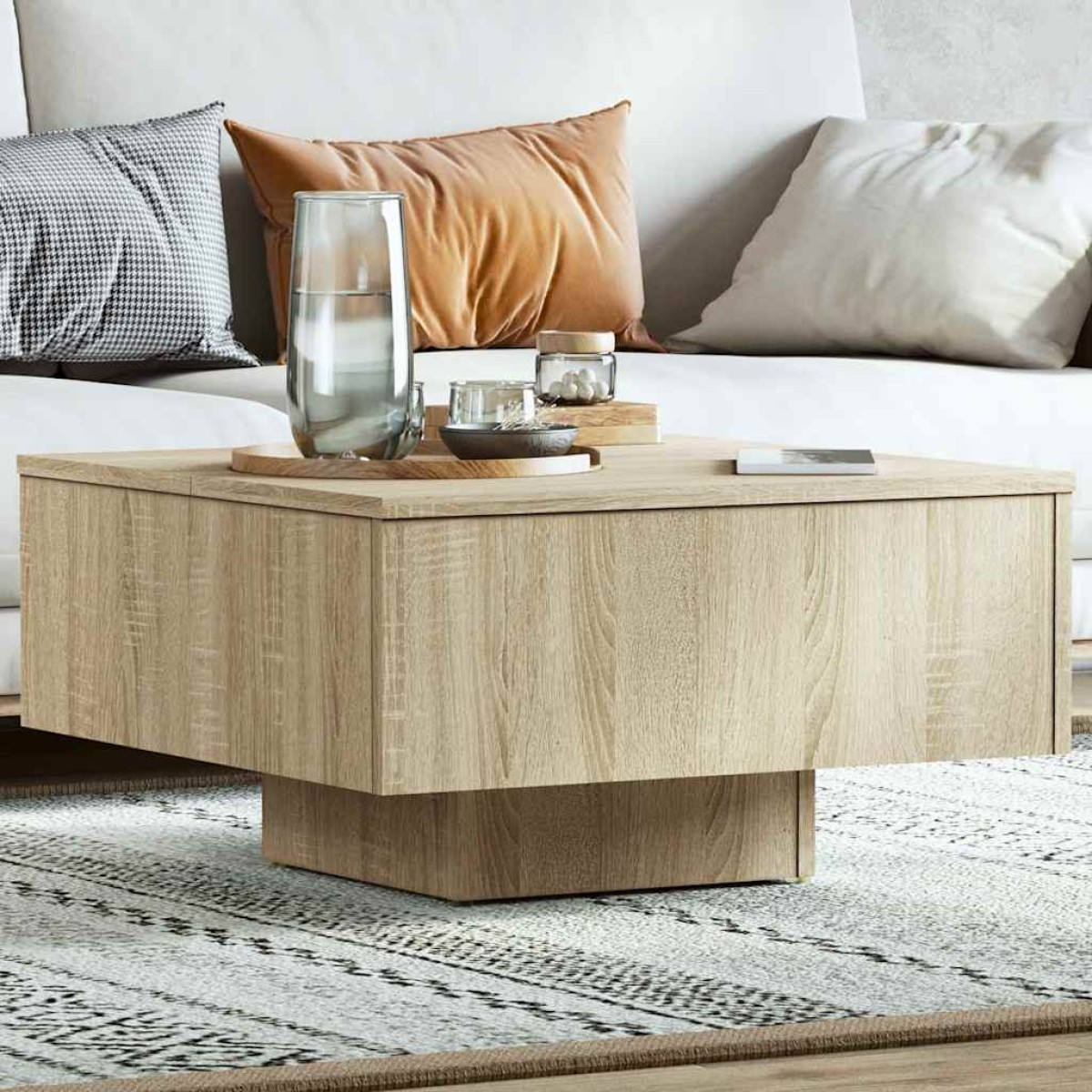 vidaXL Τραπεζάκι Σαλονιού Sonoma Δρυς 60 x 60 x 31,5 εκ. Μοριοσανίδα