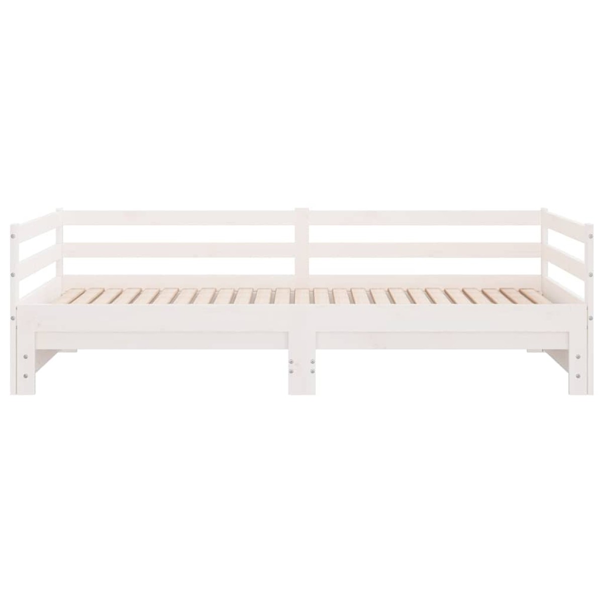 vidaXL Καναπές Κρεβάτι Λευκός 2 x (90 x 200) εκ. από Μασίφ Ξύλο Πεύκου