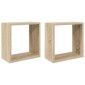 vidaXL Ράφια Κύβοι Τοίχου 2 τεμ. Sonoma Δρυς 30 x 15 x 30 εκ.