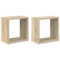 vidaXL Ράφια Κύβοι Τοίχου 2 τεμ. Sonoma Δρυς 26 x 15 x 26 εκ.