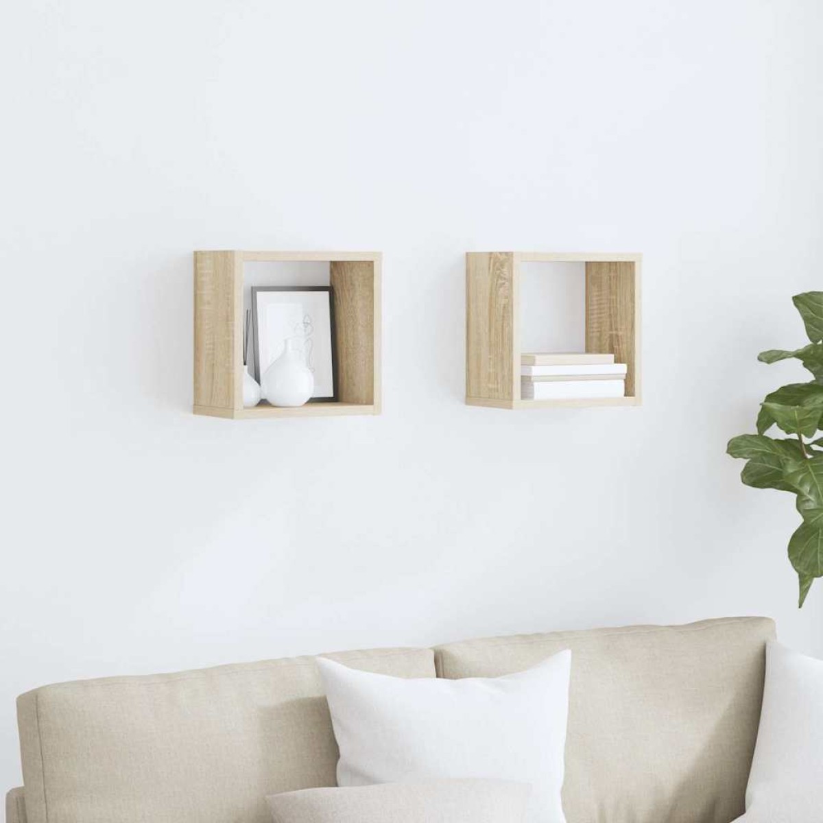 vidaXL Ράφια Κύβοι Τοίχου 2 τεμ. Sonoma Δρυς 26 x 15 x 26 εκ.