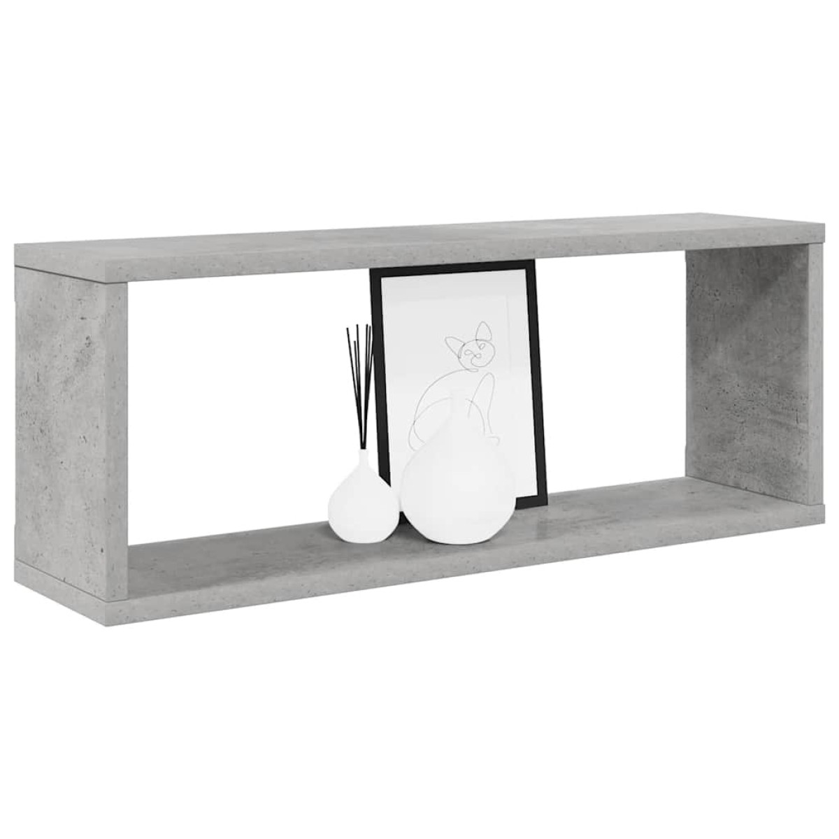 vidaXL Ράφια Κύβοι Τοίχου 2 τεμ. Γκρι Σκυρ. 60x15x23 εκ. Μοριοσανίδα