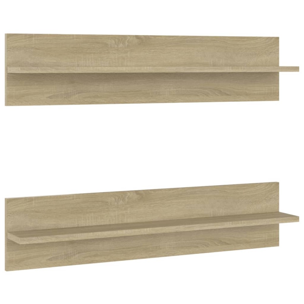 vidaXL Ραφιέρες Τοίχου 2 τεμ. Sonoma Δρυς 80 x 11,5 x 18εκ Μοριοσανίδα