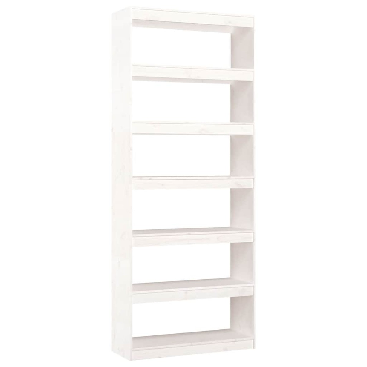 vidaXL Βιβλιοθήκη/Διαχωριστικό Χώρου Λευκή 80x30x199,5 εκ. Μασίφ Πεύκο
