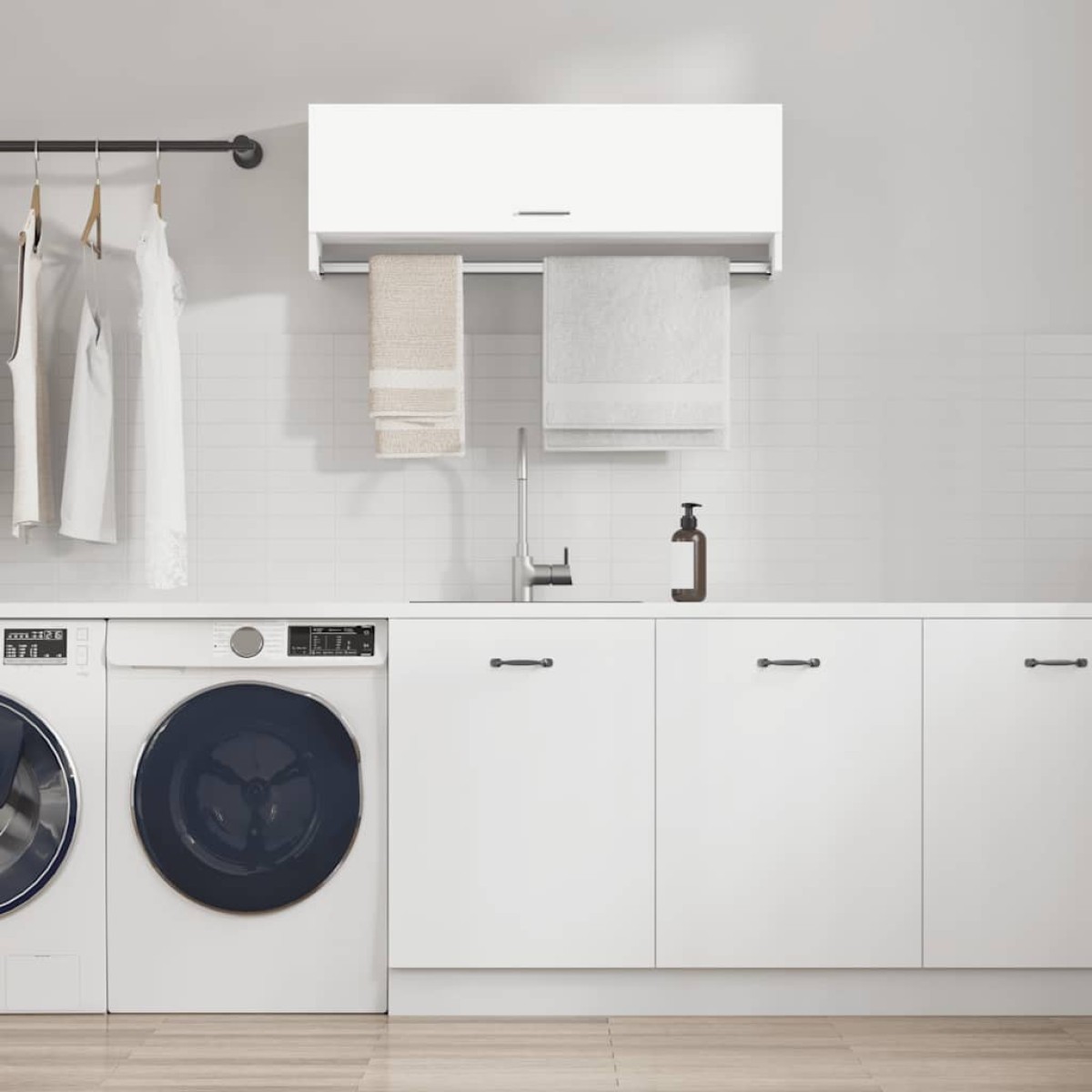 vidaXL Ντουλάπα Λευκή 100 x 32,5 x 35 εκ. από Μοριοσανίδα