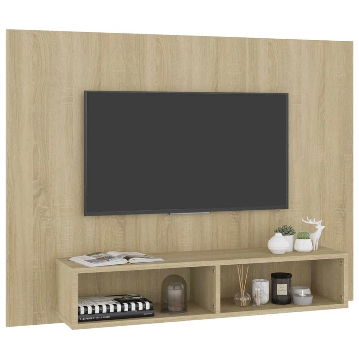 vidaXL Έπιπλο Τηλεόρασης Τοίχου Sonoma Δρυς 120x23,5x90εκ. Μοριοσανίδα