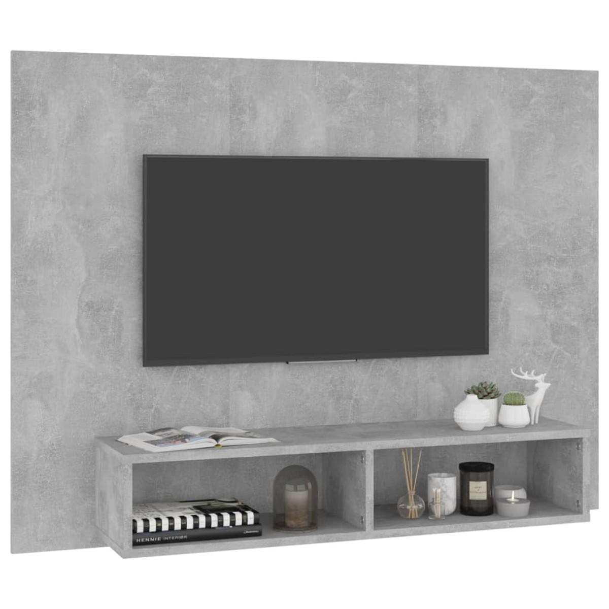 vidaXL Έπιπλο Τηλεόρασης Τοίχου Γκρι Σκυρ. 120x23,5x90 εκ. Μοριοσανίδα