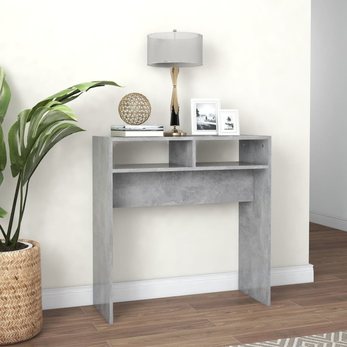 vidaXL Τραπεζάκι Κονσόλα Γκρι Σκυροδέματος 78x30x80 εκ. Μοριοσανίδα